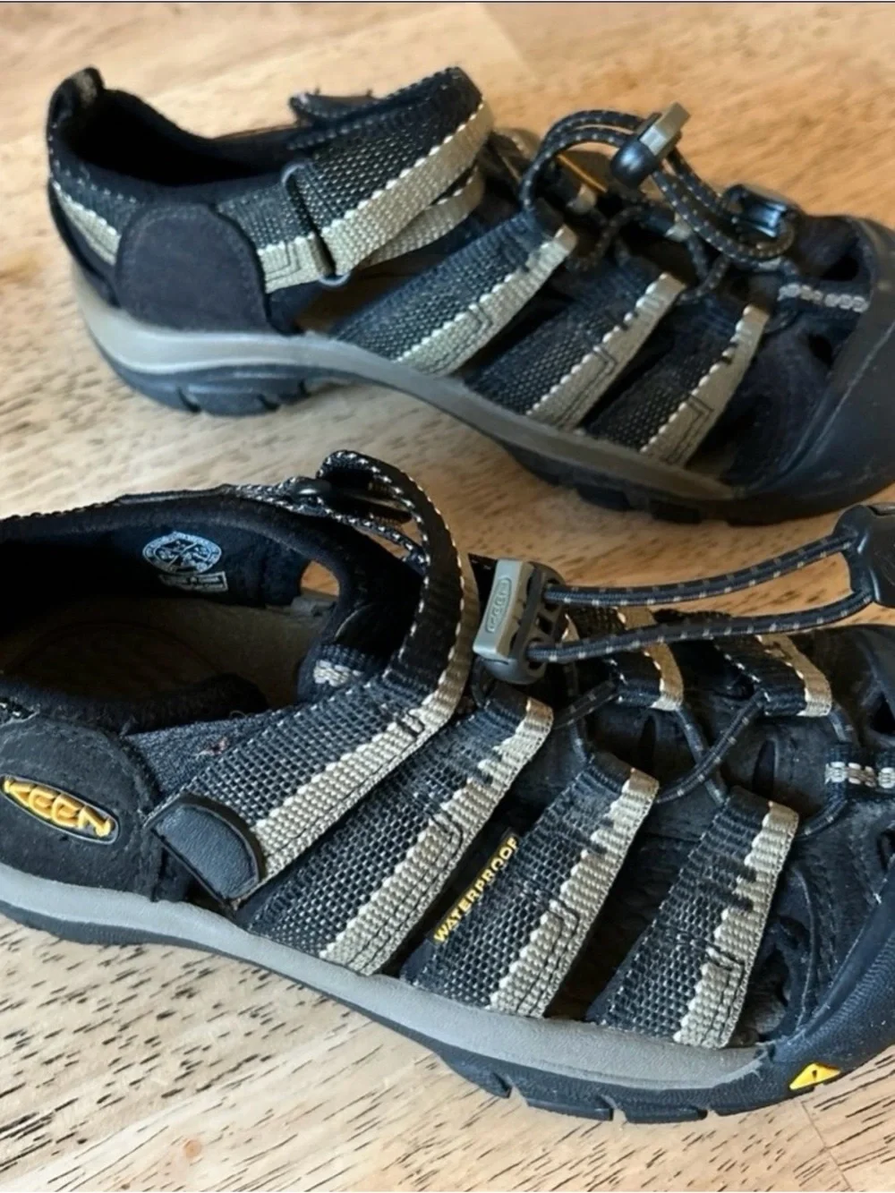 Keen Sandals for Kids, Size 1, Color Black, Olive Green, Gently used.